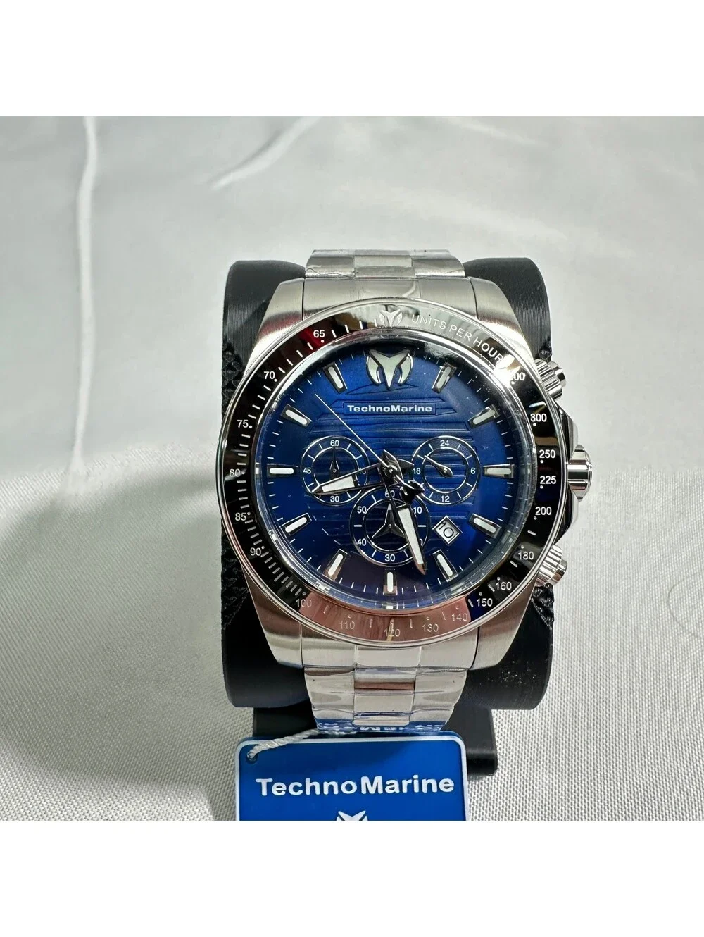 TechnoMarine Manta Ray Men's Chronograph Watch Blue Dial SS